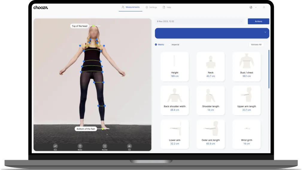 Choozr Dashboard for tailors